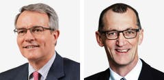 GLARUS - Thomas Hefti, (bisher), FDP, links und Werner Hoesli (bisher), SVP. (Bild: Keystone / Handout)