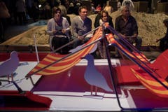 Die Pedalos von Urs Grobs Bootsverleih sorgen für Ferienstimmung. (Bild: Benjamin Manser)