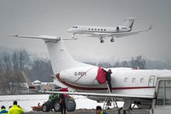 WEF-Hochbetrieb auf dem Flugplatz Altenrhein: Medienrundgang (Bild: Michel Canonica)