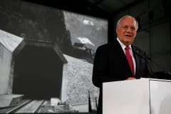 Bundesrat Johann Schneider Ammann hält eine Rede anlässlich der Eröffnungsfeier. (Bild: ALEXANDRA WEY (KEYSTONE))