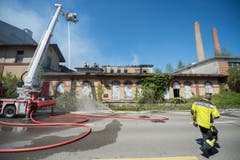 Brand auf dem Raduner-Areal in Horn (Bild: Urs Bucher)