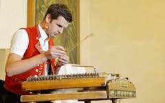 Nicolas Senn gibt eine musikalische Einlage. (Bild: Reto Martin)