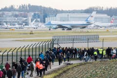 WORLD ECONOMIC FORUM, WEF, DONALD TRUMP, AIRFORCE ONE (Bild: Keystone/Ennio Leanza)