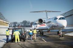Altenrhein - Flughafen Flugplatz Altenrhein Hohes Verkehrsaufkommen wegen WEF in Davos Zusätzlich ca. 330 Flugzeuge Privatjets (Bild: Ralph Ribi)