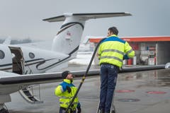 WEF-Hochbetrieb auf dem Flugplatz Altenrhein: Medienrundgang (Bild: Michel Canonica)