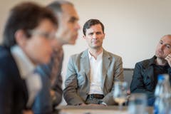 Der Zürcher Architekt Markus Schaefer an der Pressekonferenz im Hotel Heiden. (Bild: Michel Canonica)
