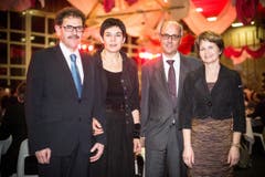 Aus der Jugendliebe wurde eine Ehe: SVP-Regierungsrat Jakob Stark mit Ehefrau Cornelia, CVP-Ständerätin Brigitte Häberli mit Ehemann Heinz. (Bild: Benjamin Manser)