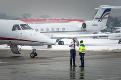 WEF-Hochbetrieb auf dem Flugplatz Altenrhein: Medienrundgang (Bild: Michel Canonica)