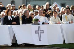 Interreligišse Feier zum eidgenšssischen Bettag, Klosterplatz, St. Gallen (Bild: Peter Käser)