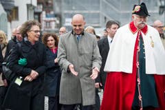 Bundesrat Alain Berset beehrte St.Gallen aus Anlass des Jubiläums «1400 Jahre Gallus» mit seiner Anwesenheit. (Bild: Urs Bucher)