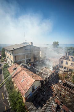 Brand auf dem Raduner-Areal in Horn (Bild: Urs Bucher)