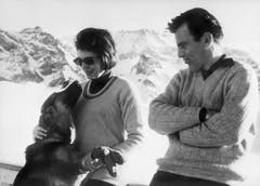 Drei Jahre lang war Maximilian Schell mit Soraya, der Gattin des letzten Schahs von Persien, liiert. Die Aufnahme wurde in Adelboden im Januar 1964 gemacht. (Bild: Keystone)