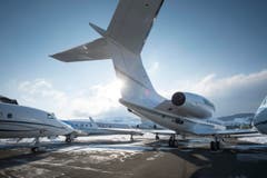 Altenrhein - Flughafen Flugplatz Altenrhein Hohes Verkehrsaufkommen wegen WEF in Davos Zusätzlich ca. 330 Flugzeuge Privatjets (Bild: Ralph Ribi)