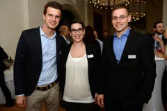 Hackbrett-Musiker und TV-Moderator Nicolas Senn, Ex-Apfelkönigin Stephanie König und Steve Schild, Marsmensch in spe (v.l.). (Bild: Nana do Carmo)