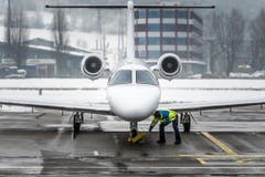 WEF-Hochbetrieb auf dem Flugplatz Altenrhein: Medienrundgang (Bild: Michel Canonica)