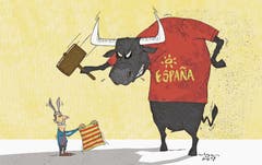 Zum Referendum über die Unabhängigkeit von Spanien: katalanische Provokation (24. September 2017). (Bild: Tom Werner)