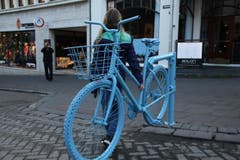Blau ist eine dominierende Farbe in Island - auch bei diesem Velo. (Bild: Marion Loher)