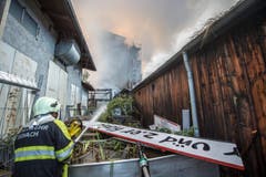 Brand auf dem Raduner-Areal in Horn (Bild: Urs Bucher)