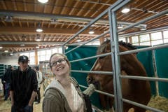 St. Gallen - OFFA Frühlingsmesse Freitzeit- und Sportmesse und Pferdemesse Besucher in der Pferdeausstellung (Bild: Ralph Ribi)
