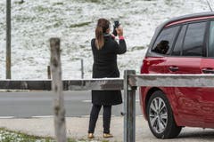 Erster Schnee auf der Fahrt Urnäsch, Chräzerli, Schwägalp. (Bild: Hanspeter Schiess)