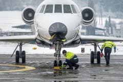 WEF-Hochbetrieb auf dem Flugplatz Altenrhein: Medienrundgang (Bild: Michel Canonica)
