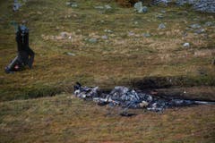 Die Trümmerteile des Super Pumas. (Bild: Keystone)