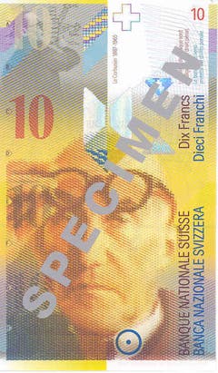 Die achte Banknotenserie (auch die siebte kam nie in Umlauf und war somit eine Reserveserie) wurde ab 1995 ausgegeben. (Porträt: Architekt Le Corbusier) (Bild: Archiv der SNB)