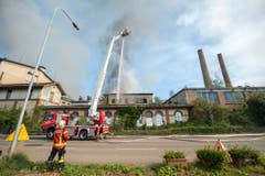 Brand auf dem Raduner-Areal in Horn (Bild: Urs Bucher)