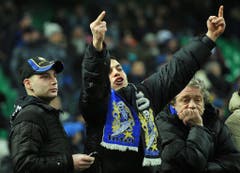 Stinkefinger aus der Fankurve: Ein Fan von Inter Mailand im Februar 2012 beim Match gegen Bologna. (Bild: Keystone)