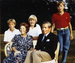 Prinz Friso, Königin Beatrix, Prinz Willem-Alexander, Prinz Claus, Prinz Constantijn (von links) am 24. August 1983. (Bild: Keystone)