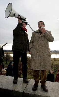 Günter Grass als Aktivist: 2007 nahm er in Dresden an einer Demonstration für die Erhaltung des Titels "Unesco Welterbe Dresdner Elbtal" teil. (Bild: Keystone)