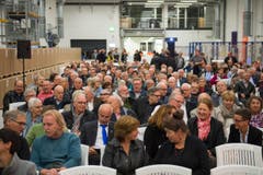 Tagblatt Podium zur Atomausstiegsinitiative im Stihl Kettenwerk in Wil (Bild: Urs Bucher)