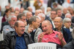 Tagblatt Podium zur Atomausstiegsinitiative im Stihl Kettenwerk in Wil (Bild: Urs Bucher)