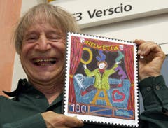Mit einer Sonderbriefmarke geehrt: Clown Dimitri im Jahr 2006. (Bild: KARL MATHIS (KEYSTONE))