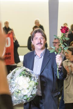 Glücklicher Sieger: Der bisherige und neue St.Galler Ständerat Paul Rechsteiner. (Bild: Hanspeter Schiess)