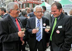 Die beiden Ehrenpräsidenten Markus Vogt und Edi Brauchli mit dem aktuellen Wega-Präsidenten Franz Koller. (Bild: Reto Martin)