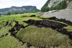 Die Deponie bleibt nach dem Hangrutsch während Monaten geschlossen. (Bild: Der Rheintaler)