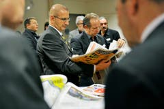 Norbert Senn (links), Gemeindeammann von Romanshorn, und Martin Salvisberg. (Bild: Reto Martin)