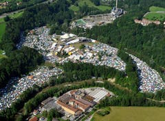 Spektakulär: das OpenAir-Areal von oben. (Bild: Hanspeter Schiess)