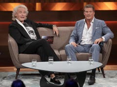 Im Mai 2017 war David Hasselhoff - mittlerweile mit Schnauz - in der RTL-Talkshow "Mensch Gottschalk" zu Gast. (Bild: Keystone)