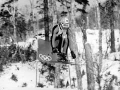 Bernhard Russi holt Gold in der Abfahrt. (Bild: Keystone/Str)