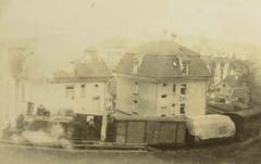 Ein Güterzug mit Dampflokomotive zwischen Güterbahnhof und Ruckhaldekurve. Das Bild entstand vor über 100 Jahren. (Bild: Stadtarchiv der Ortsbürgergemeinde St.Gallen)