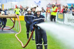 Romanshorn TG , 24.05.2014 / Jugendfeuerwehr Schweizermeisterschaft " Feuer und Wasser " mit Wettkämpen, Fahrzeugausstellung , Rega , Krankenwage und Rettungs - Shows in Romanshorn . (Bild: Donato Caspari)