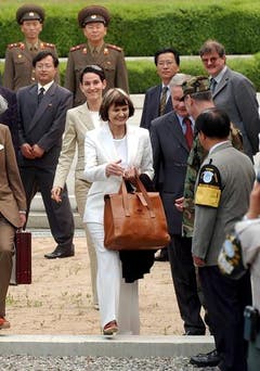 An der Demarkationslinie zwischen Nord- und Südkorea im Frühling 2003. (Bild: Keystone)