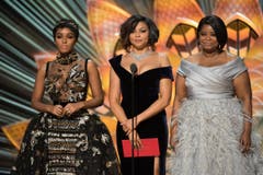 Die bezaubernden Ladies aus «Hidden Figures», v. l.: Janelle Monae, Taraji P. Henson und Octavia Spencer. (Bild: Aaron Poole/Keystone)