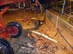 Verwüstungen an der Rohrgartenstrasse in Ebnat-Kappel. (Bild: Feuerwehr Ebnat-Kappel)