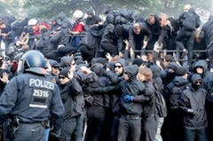 Protest against G20 Summit in Hamburg. (Bild: Keystone)