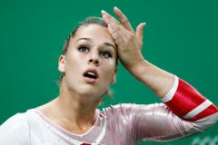 Eine enttäuschte Giulia Steingruber nach einer verpatzten Darbietung in Rio. (Bild: PETER KLAUNZER (KEYSTONE))