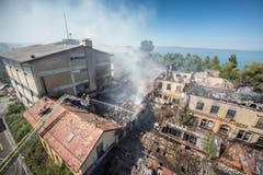 Brand auf dem Raduner-Areal in Horn (Bild: Urs Bucher)