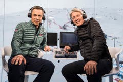 "Bernhard hat zu meiner Frau gesagt, sie könne mich bei Bedarf bei ihm abgeben." Matthias Hüppi, nachdem er im Februar mit Bernhard Russi an der Ski-WM in St.Moritz sein letztes Skirennen kommentiert hatte. (Bild: Keystone)